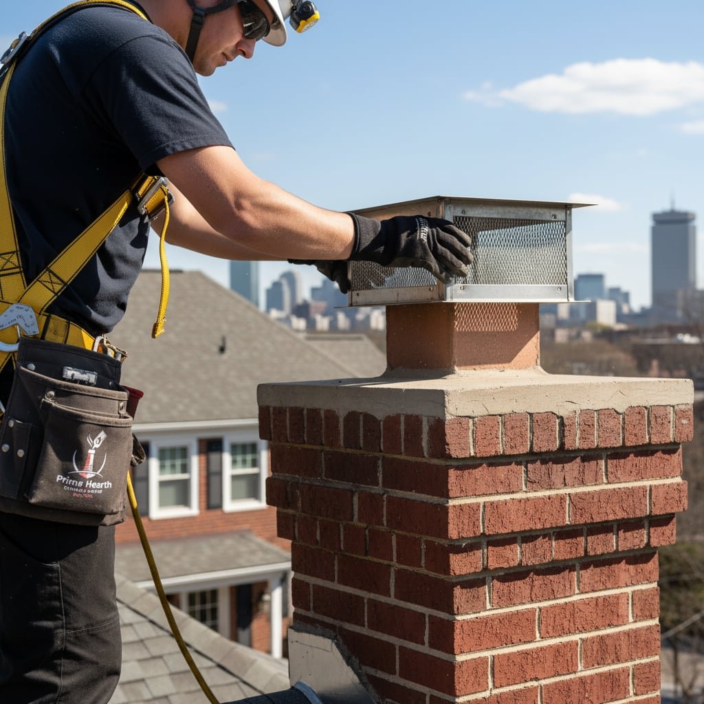 Boston Chimney Cap Installation